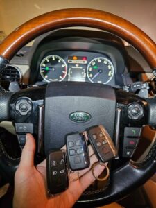 Car Key Guy locksmith programmed 2 extra smart keys for the 2016 Land Rover Discovery as was requested by the client.
